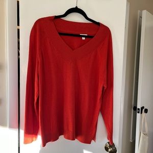 Jjill Ribbed Border V neck Sweater